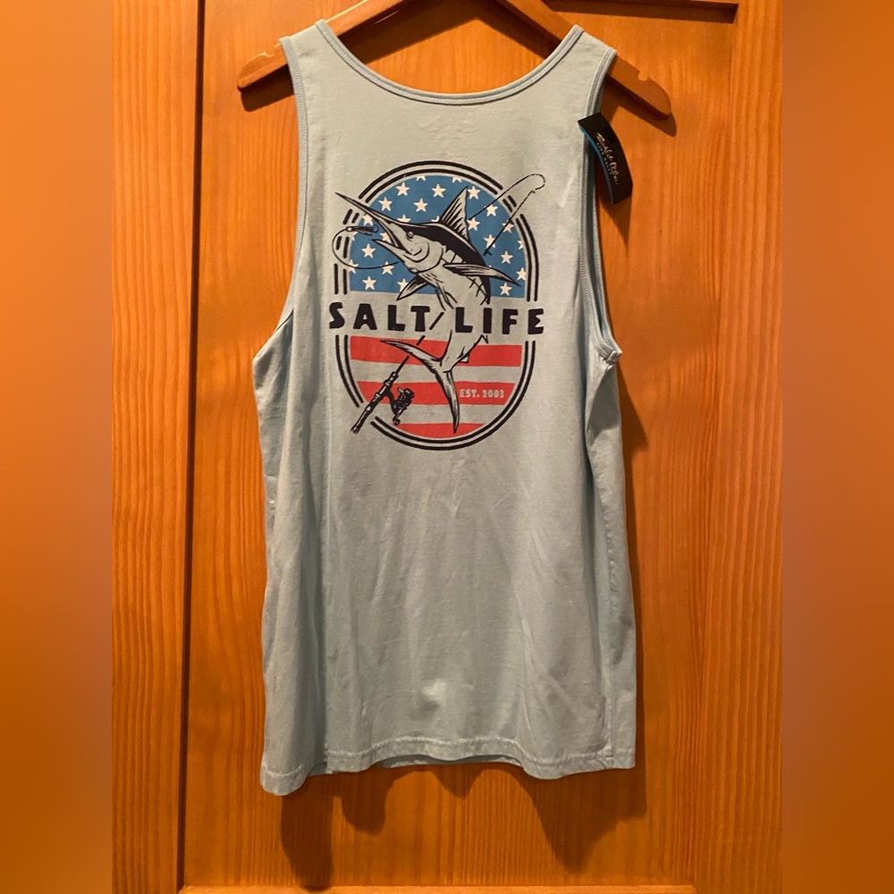 Salt Life Men’s Columbia Blue Marlin Tank Top NWT Size S